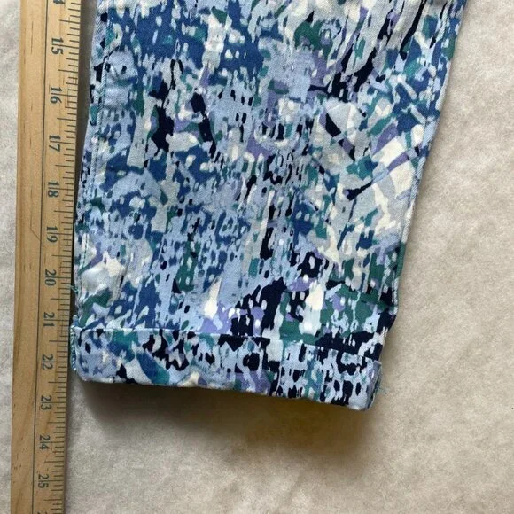 Nine West Womens Multicolor Mid Rise Abstract Print Chrystie Capri Pants Size 14 - Picture 9 of 10
